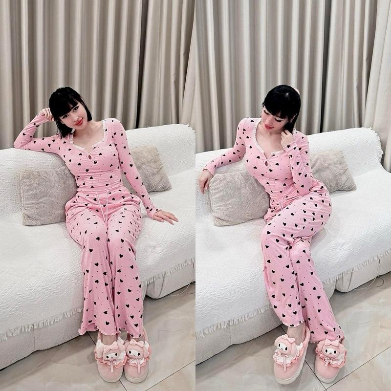 Set đồ thun pijama hoạ tiết xinh xắn 4