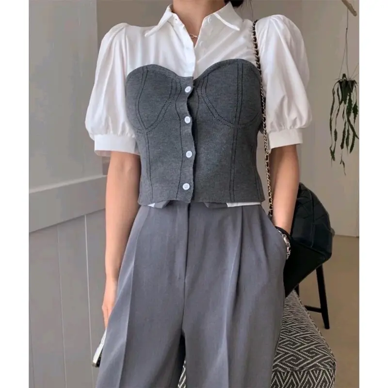 INSEN - DAHYUN BLOUSE 2IN1 MIX HORNET / ATASAN BLOUSE CROP WANITA 7
