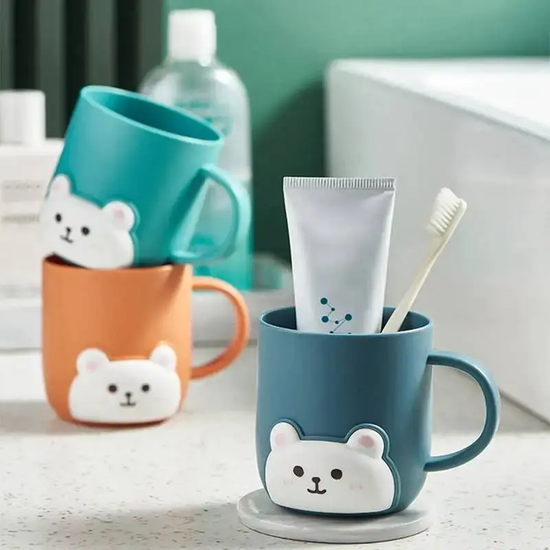 ถ้วยแก้วน้ำสำหรับห้องน้ำสำหรับเด็ก, ไม่แตกหัก, ดีไซน์หมีการ์ตูนน่ารัก, ถ้วยดื่ม, เหมาะสำหรับเด็กวัยหัดเดิน, แก้วแปรงสีฟัน, ของขวัญที่บ้านและที่โรงเรียน