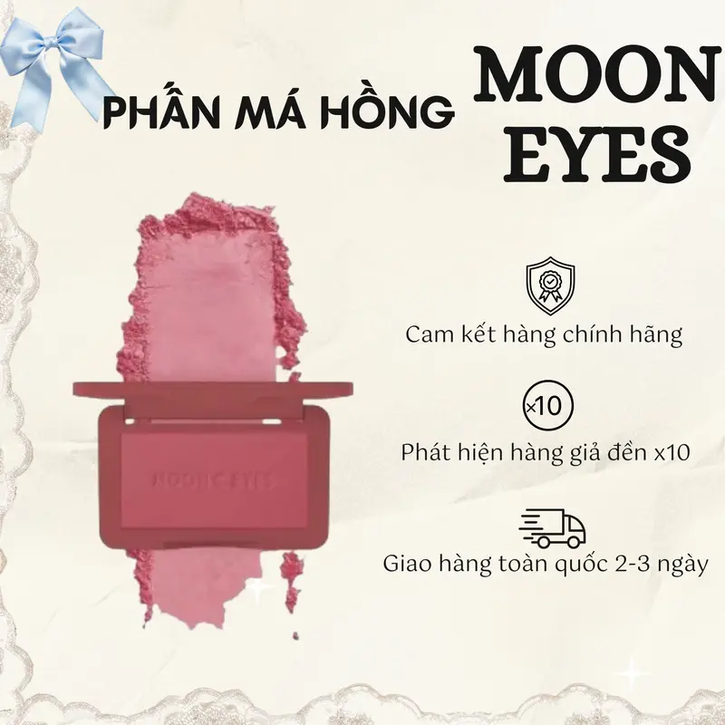 Moon Eyes Má Hồng MOONEYES BLUSH Phấn Má Hồng Tone Màu Tự nhiên Phấn má Moon Eyes Color Trang Điểm Cosmetic Mỹ Phẩm 0