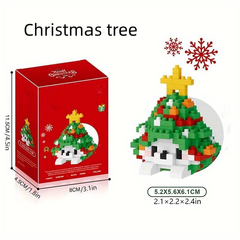 Product Introduction of Christmas Themed Building Blocks for Home Decoration, 1 Box Desktop DIY Decoration, Bedroom Accessories, Comfortable Home Accessories, Assembled As Birthday Gift, Christmas Gift, Thanksgiving & Christmas Gift Set 8