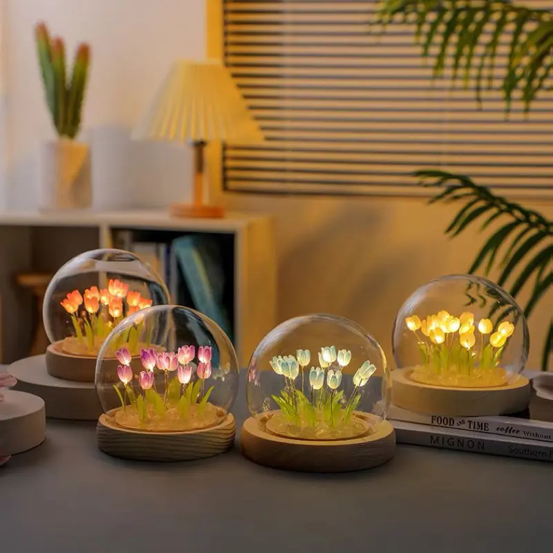 [Giá đang rẻ nhất] Đèn Ngủ Hoa Tulip Nhiều Màu Sắc Thủ Công DIY, Đèn Hoa Để Bàn, Để Decor Trang Trí, Quà Tặng Ý Nghĩa Trong Các Dịp Lễ 1