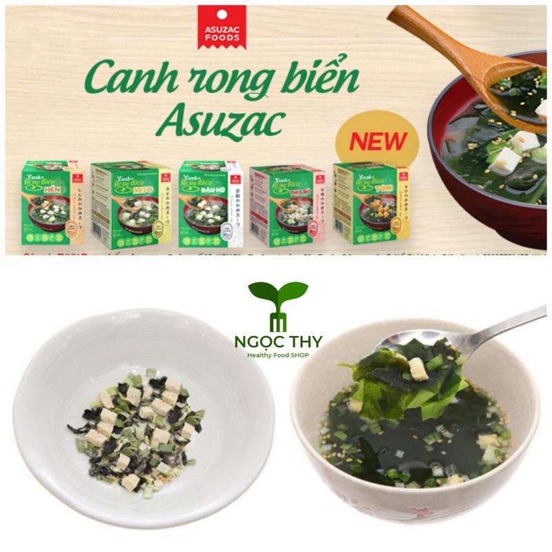Canh rong biển ăn liền tiện lợi Asuzac (bò, tôm, miso, đậu hũ, hến)