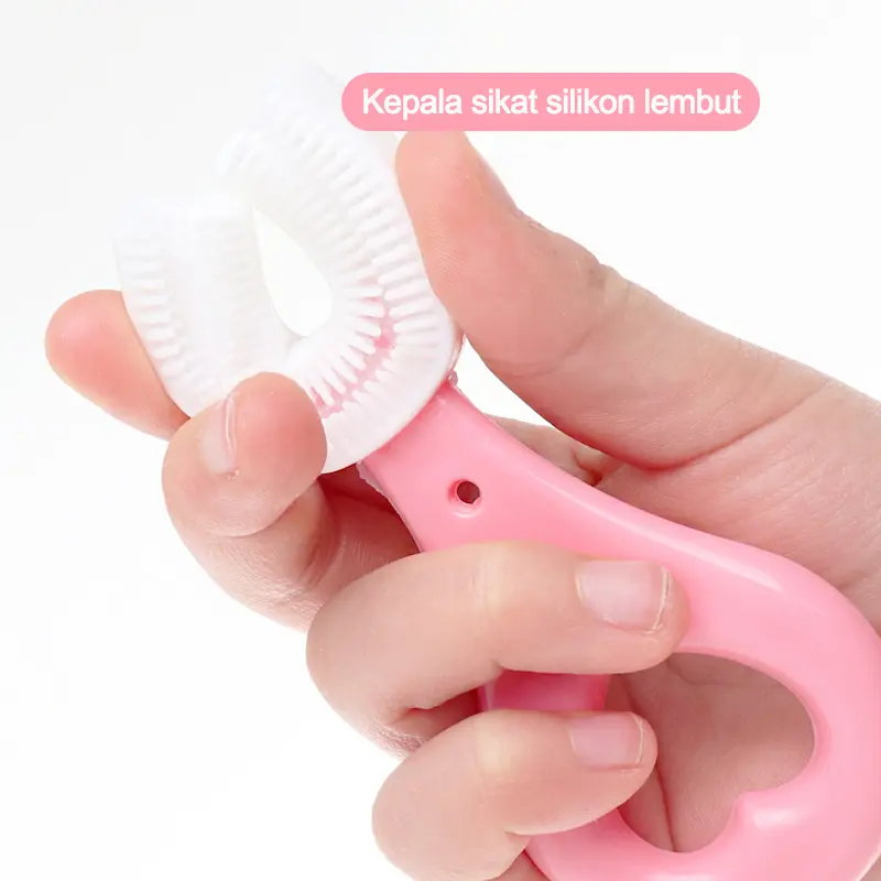 Sikat gigi  anak Bahan silikon Training Toothbrush berbentuk U L301 3