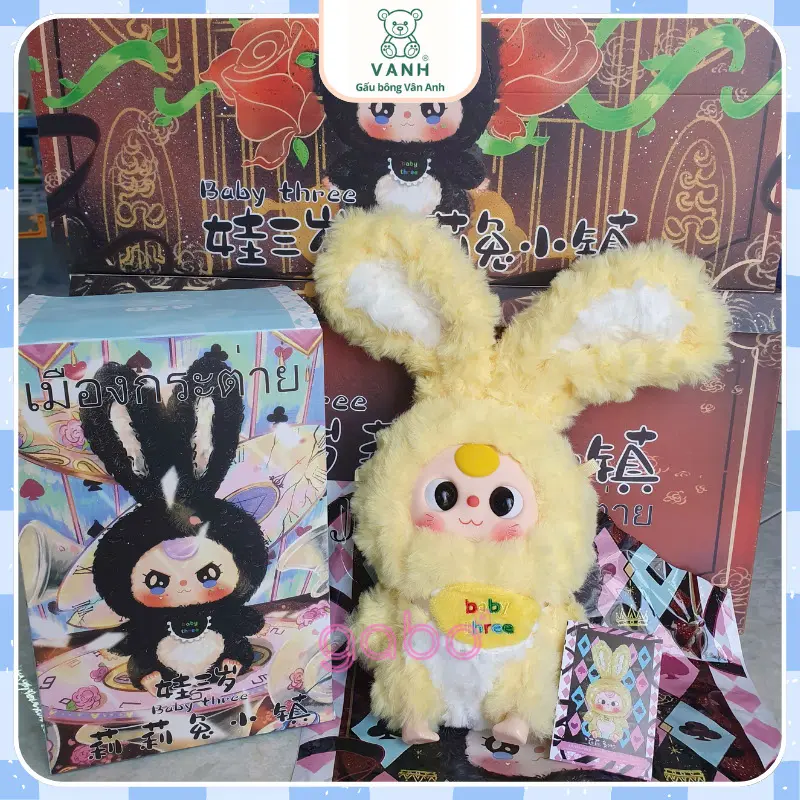Blind Box Bé Ba Thỏ Thị Trấn hàng VN - mắt ngẫu nhiên, BB3 Bé ba Thỏ Thị Trấn Full Box búp bê nhồi bông quà tặng cho bé sẵn SLL - mắt ngẫu nhiên 6