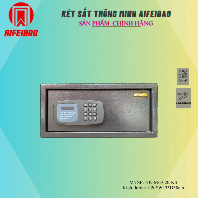 Két sắt thông minh AIFEIBAO HK-M/D-20-KS, két khách sạn, mật mã một lần két  sắt vân tay hiện đại