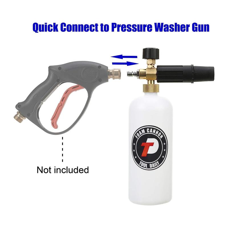 Tool Daily Foam Cannon with 1/4 Inch Quick Connector, Summer 3000PSI Foam Sprayer with 5 Pressure Washer Nozzle Tips, High Pressure Car Washing Tools 3