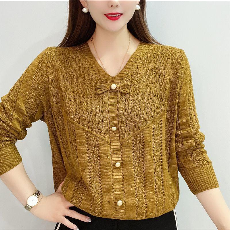 Product Introduction of Áo Lớp Nền Thời Trang Cổ Chữ V, Thiết Kế Đơn Giản Và Dễ Phối Đồ Áo Len ngắn Tay Dáng Rộng Ngoại Cỡ Áo Len Dệt Kim khoét Bộ Sưu Tập Đầu Thu Nóng Bỏng, Năm 2024 Nữ Top 6