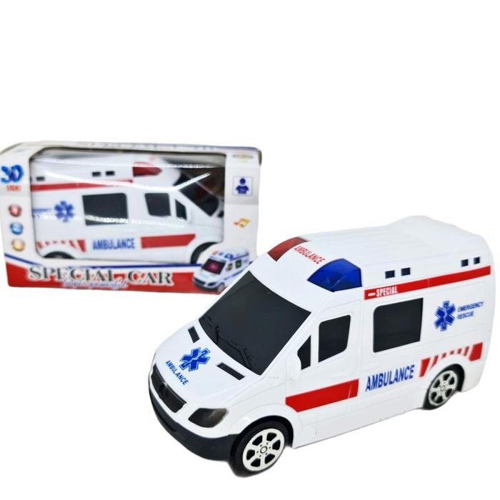 Gambar Mainan Mobil Ambulans Anak Bisa Jalan Belok Berputar Sendiri Bump & Go Lampu 3 Dimensi Ambulance Car dari Dinasty Mainan Anak Kab. Tangerang Tokopedia