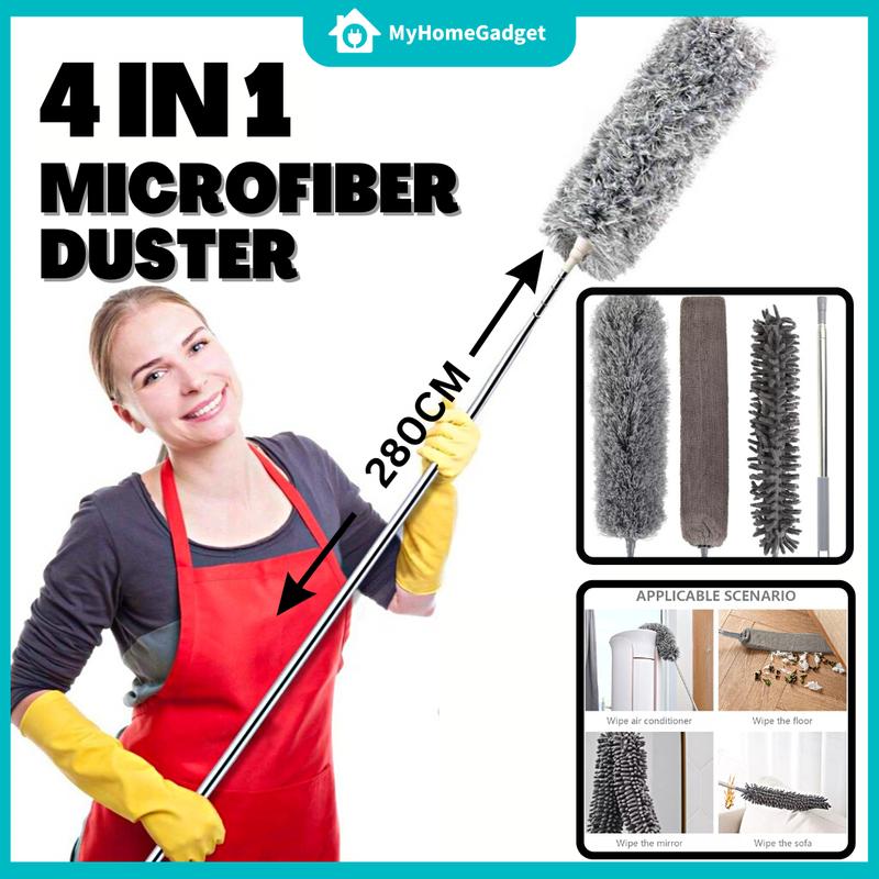 4 in1 Long Microfiber Duster Pembersih Habuk With Bendable Head ...