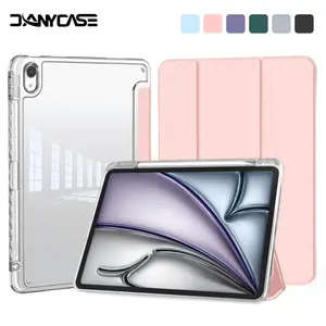 Casing Acrylic Case for iPad Gen 5 6 9.7''/Gen 7 8 9 10.2"/Gen 10 10.9"/Air 5 Air1/2/3/4 Mini 4/5 Pro 11" M1/M2 2021/2022 Silicone Soft Foldable DIY for iPad Case Transparan yang ada pensilnya