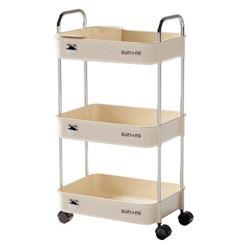 ￼Kệ Xe Đựng Đồ Sunmix Khay Nhựa Cao Cấp, Kệ Đựng Đa Năng Có Bánh Xe Di Chuyển Tiện Lợi Kitchen Gấu To