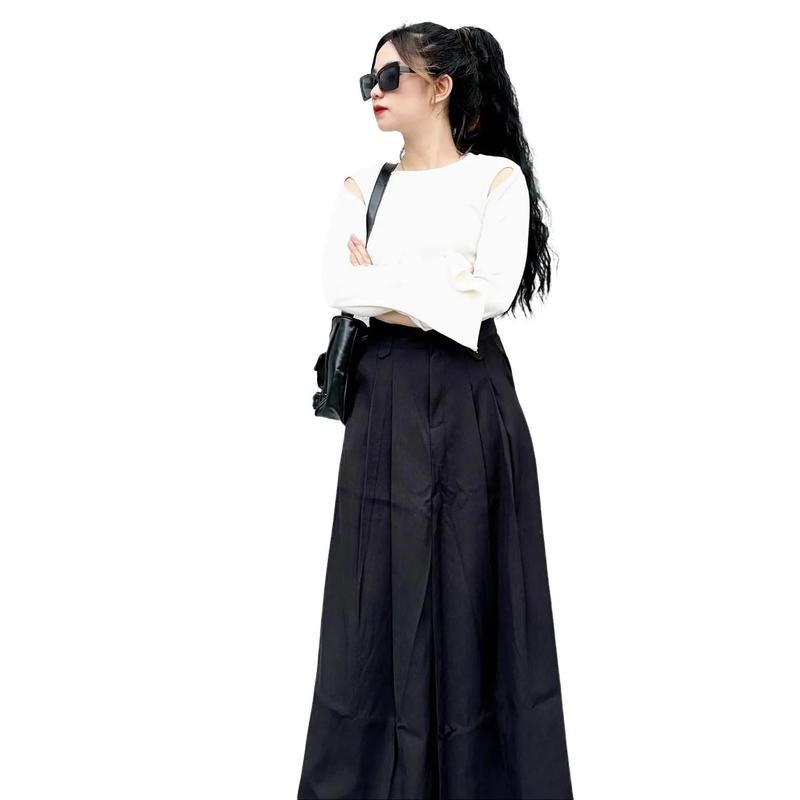 Chân Váy Nữ Chữ A Màu Đen Dài 100cm CV01