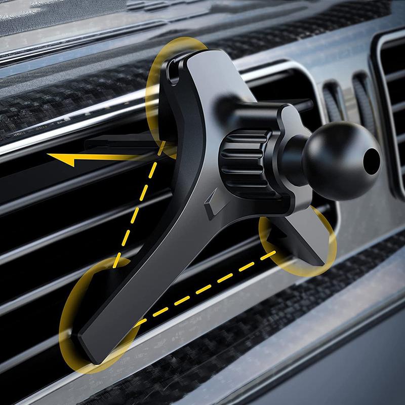 Car Air Vent Clip Cell Phone Holder Universal 17mm Ball Head Car Air Outlet Hook Clamp Accessories For Magnet Car Phone Bracket Smartphone Cellphones Mount Stand 1