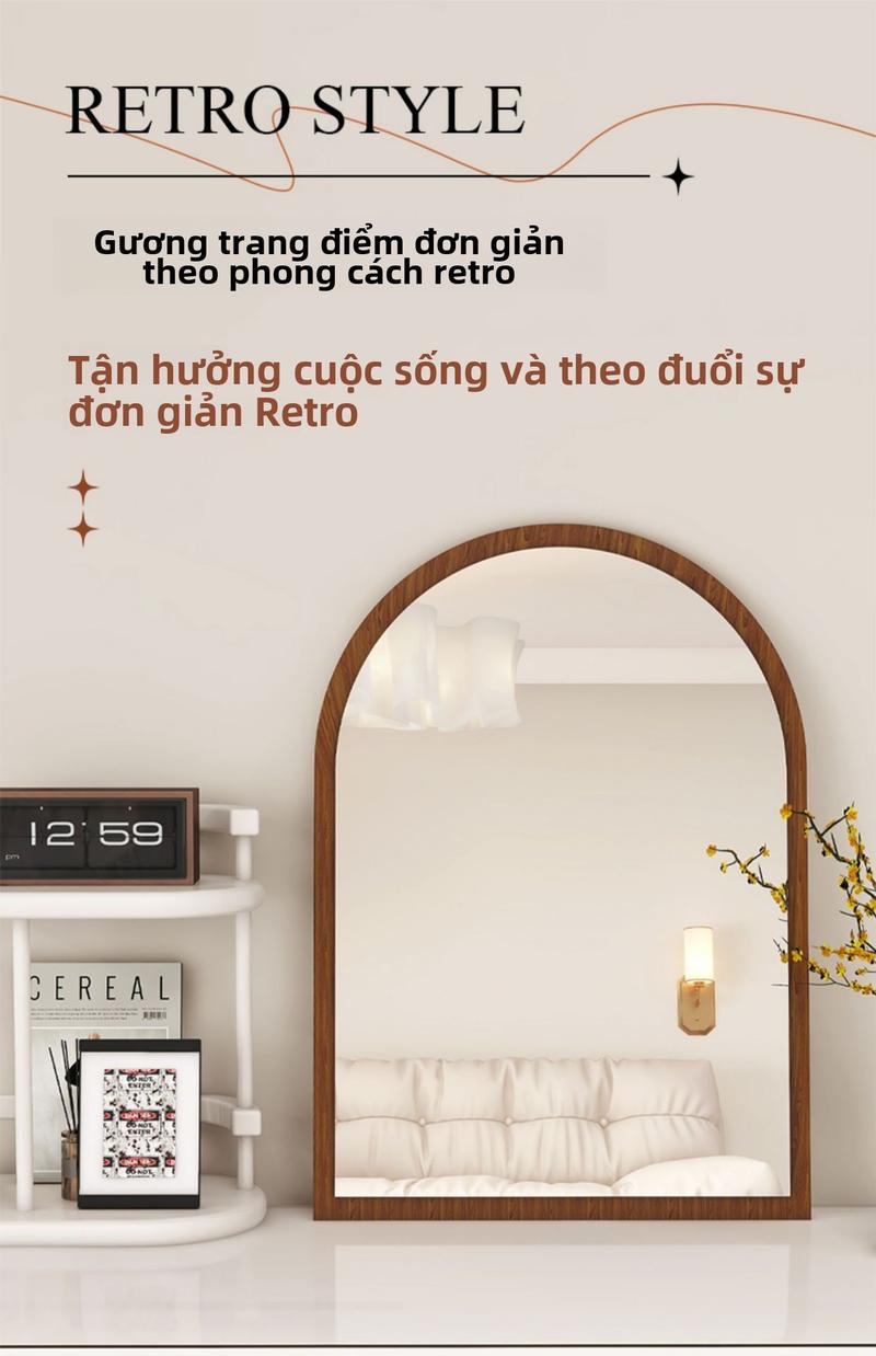 Product Introduction of Zhonggu Makeup Mirror Dressing Table Mirror Living Room Entrance Vintage Decorative Mirror Wall-Mountable Dressing Table Mirror 0