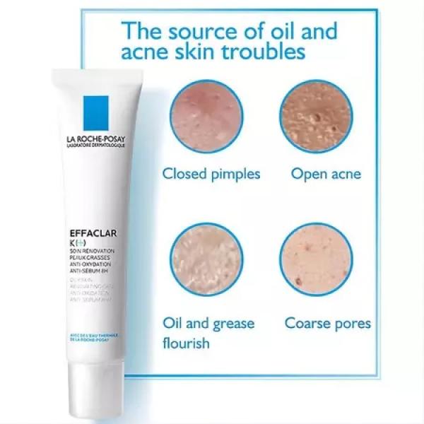 La Roche Posay Effaclar K+ Moisturizer 40ml - Pelembab Wajah Kulit Berminyak/ Mengurangi minyak dan melawan komedo 6