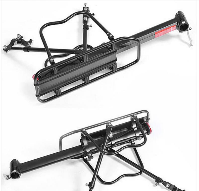 Gác Baga nhôm xe đạp bắt cọc yên, Baga sau xe đạp gắn cọc yên 2 chân chịu tải cao