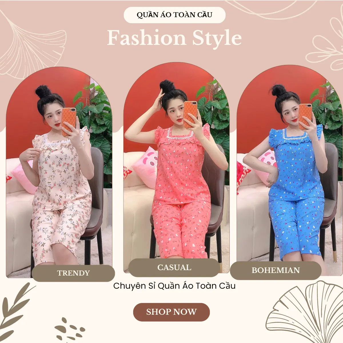 Set Đồ Bộ Lửng Cánh Thiên Set Bộ Quần Lửng Áo Tay Cánh Thiên
