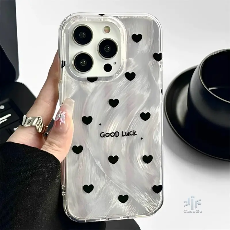 CASEGO Case hp OPPO A3X A60 A18 A38 A78 A58 A57 2022 Casing hp OPPO A17 A79 A17k A16 A16K A16E A15 A15S A54S A3S A5S A12 F9 A31 A52 A53 Reno 8T Lanyard Kesing Luxury Pearl Love Heart Bracket Shining Feather Hard Case 6