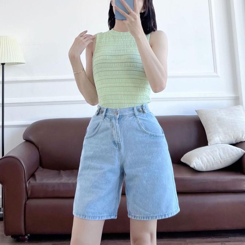 Quần short kaki lưng chun đai chỉnh eo, quần jean lững cạp chun ống rộng có bᶖgsize (KKLC5N) 5