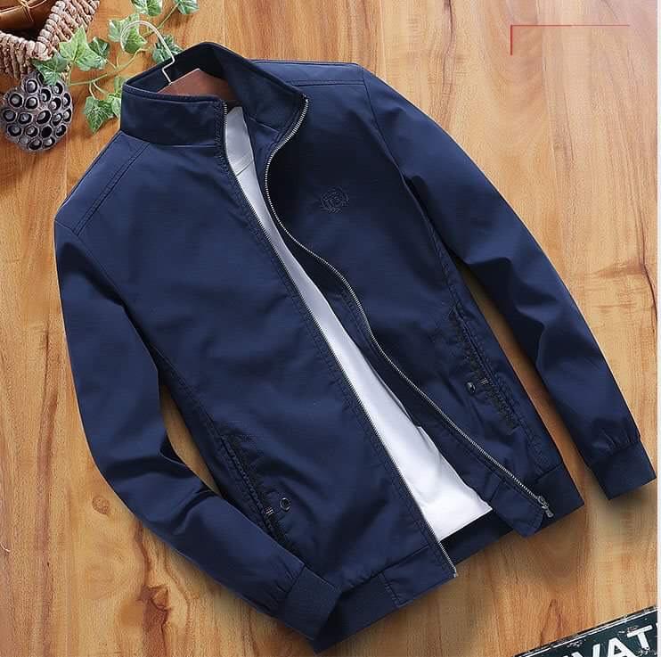 Áo Khoác Nam Dù Cán có khóa kéo 2 túi 2 bên và túi trong  RON-KG01 Menswear Kem Kaki Jacket Tay Dài Dài Tay