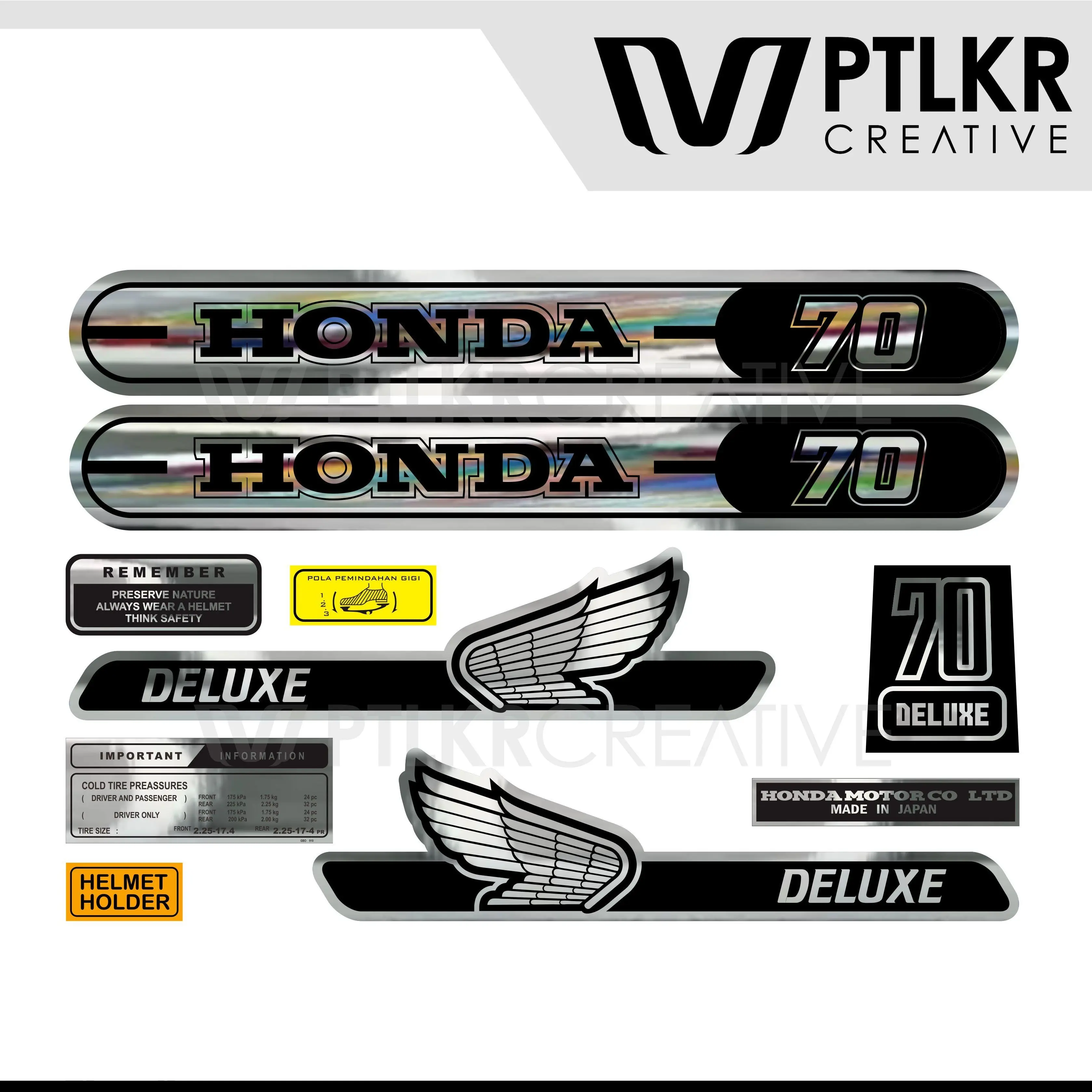 Striping Stiker Honda C70 Tumpul Custom II