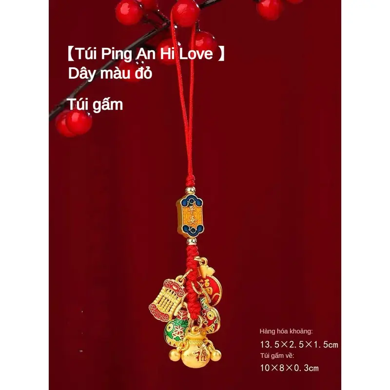 Phone Charm strap Điện Thoại Di Động Năm Sinh Vàng, Ping An Ruyi, Dây Đeo Chéo Phụ, Phong Cách Trung Quốc, Mặt Dây Chuyền Điện Thoại Di Động,Móc Chìa Khóa dây  đeo  điện  thoại  baby  three 6