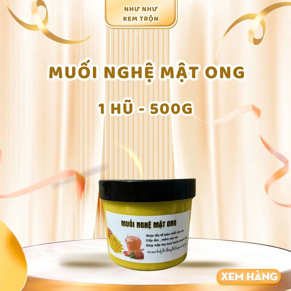 [NHƯ NHƯ KEM TRỘN] Muối Nghệ Mật Ong Hỗ Trợ Làm Sáng Da, Giúp Mịn Da 500g và 1kg