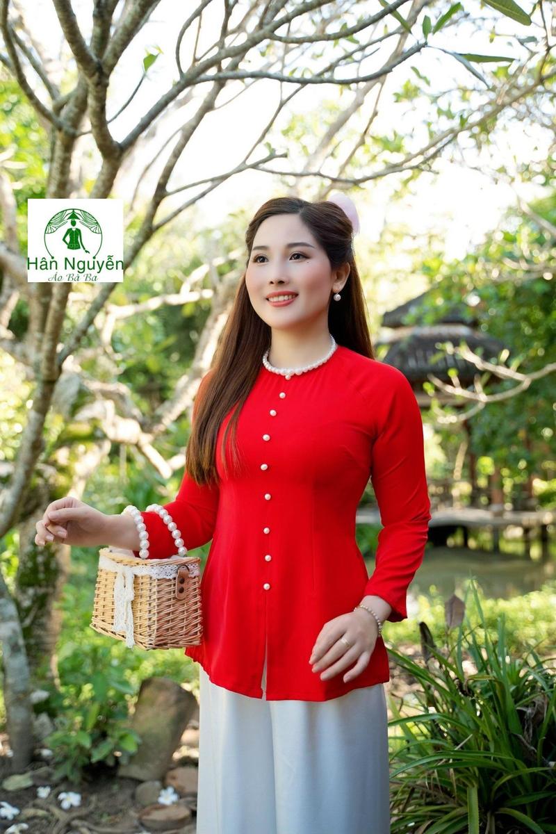 Product Introduction of Xưởng May Hân Nguyễn - B.A25 - Bộ Áo Bà Ba Lụa Trơn Tầm Ý Dây Kéo Cổ Tròn Tay Dài Nữ Top Women Shirt Sơ Mi 11