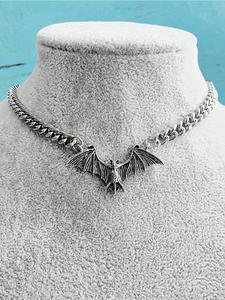 Collar con colgante de murciélago vintage, estilo gótico, accesorios de moda para hombres y mujeres, perfecto para regalo de cumpleaños