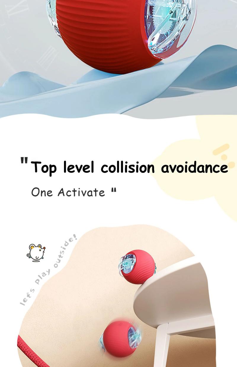 Product Introduction of New Cat Interactive Ball Toy Automatic Rolling Ball Faux Tail Rechargeable Smart Pet Electric Toy Dog Cat Training Imitate Mouse 33