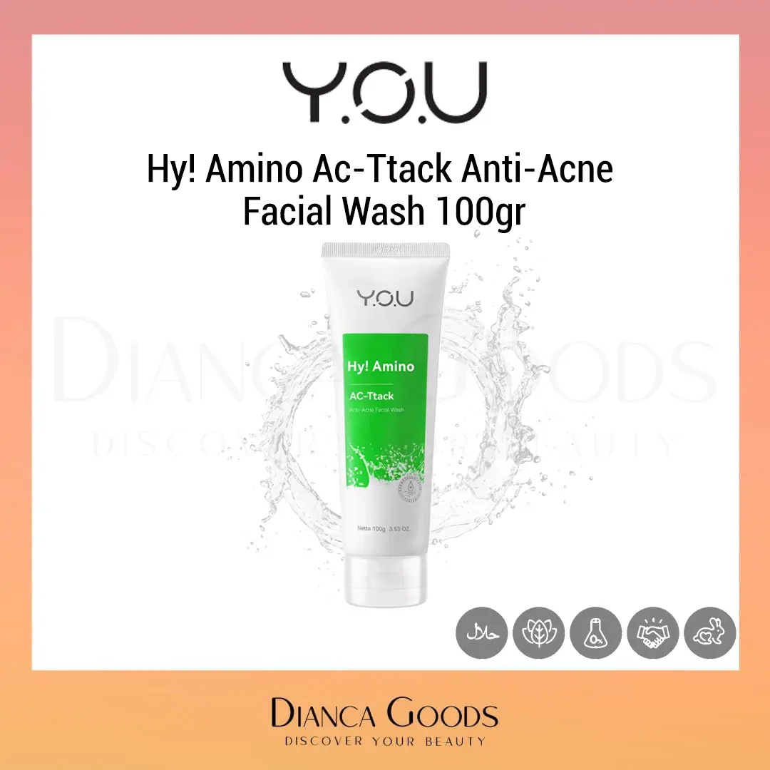 YOU HY! AMINO AC-TTACK ANTI-ACNE FACIAL WASH 100GR Membersihkan Cleansing