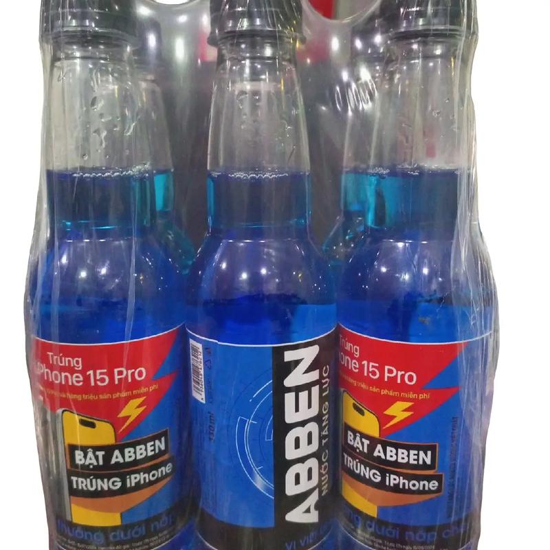 Lốc 6 chai nước tăng lực có ga ABBEN Việt Quất 330ml - Sản phẩm chính hãng - Ngọt prime sting tím