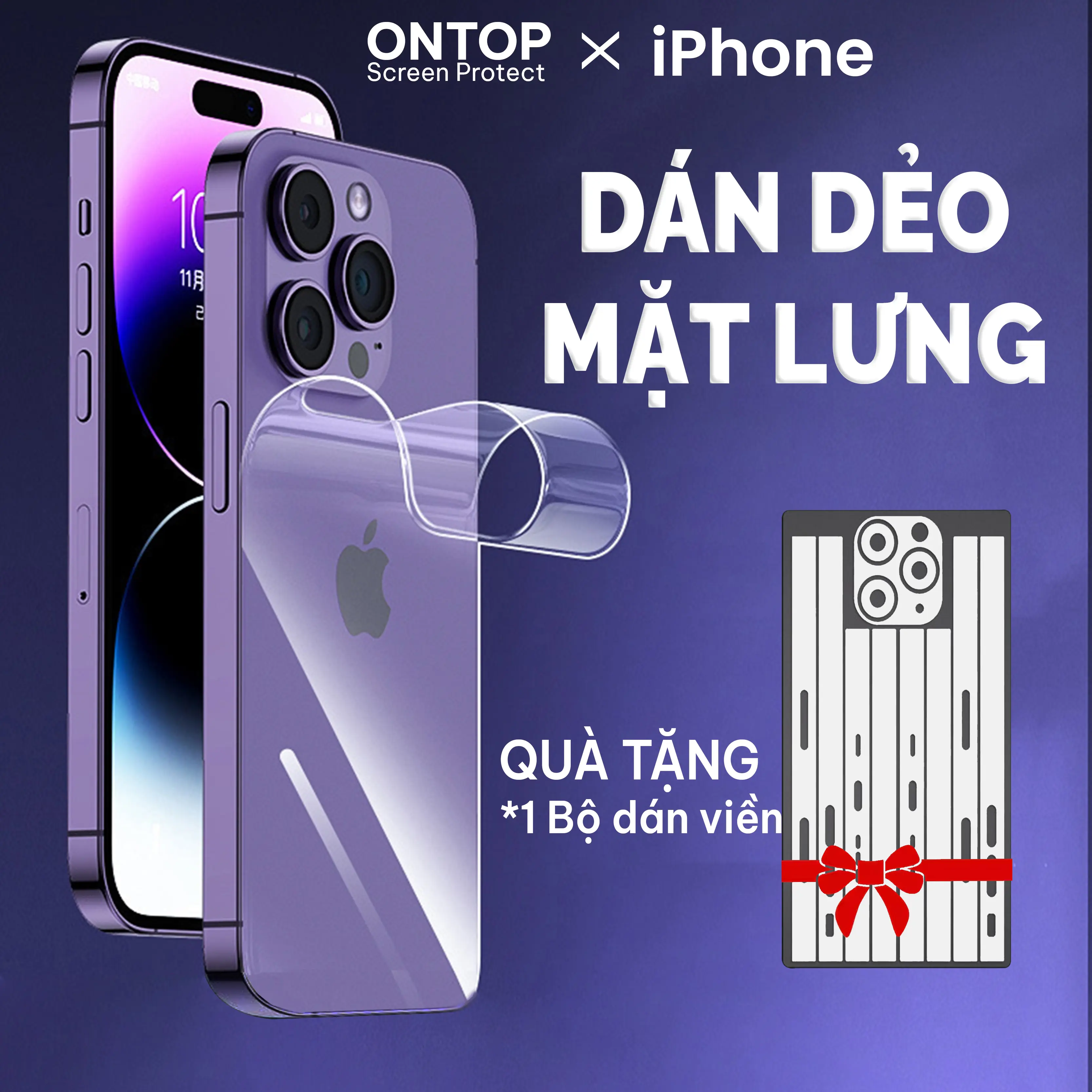 Dán Dẻo PPF Khung Trợ Dán Bảo Vệ Mặt Lưng Cho iPhone Chống Trầy Xước, Va đập Dành Cho X Xr Xs Max 11 12 13 14 15 Pro Max 15 Plus