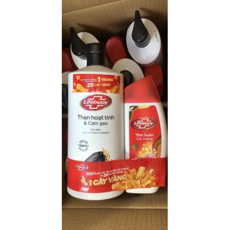 SỮA TẮM LIFEBUOY THAN HOẠT TÍNH VÀ cám gạo 800gr tặng