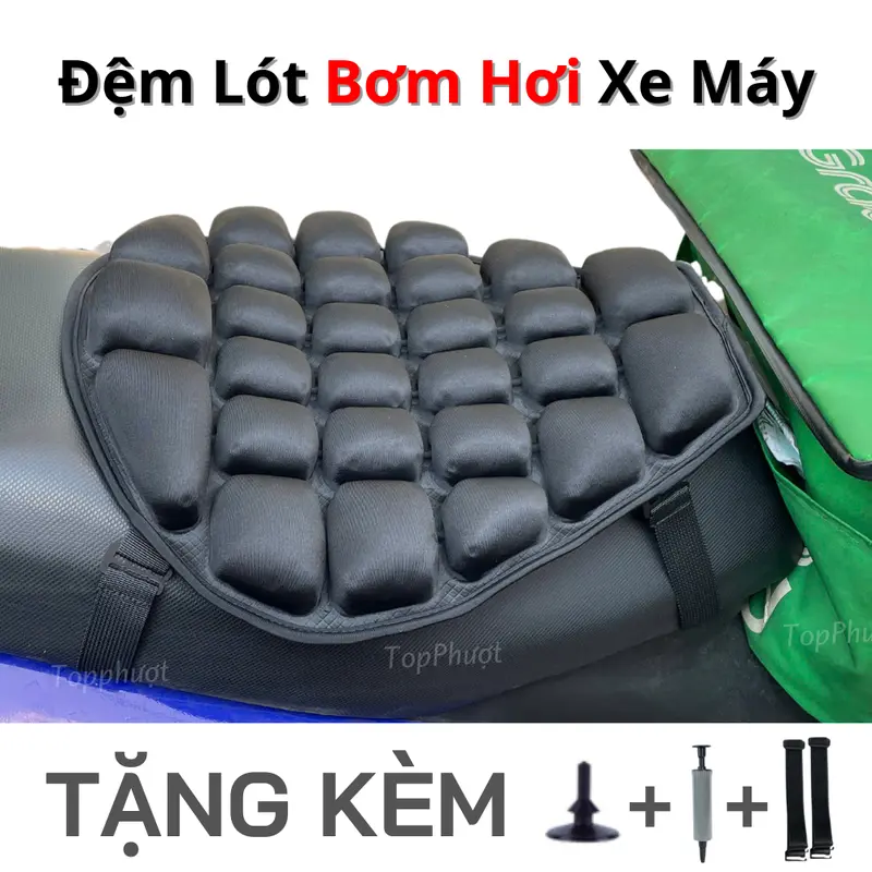 Đệm Lót Yên Xe Máy Bơm Hơi Đàn Hồi - Phù Hợp Cho Shiper& Phượt Thủ Êm Ái Đàn Hồi Chống Sốc Hiệu Quả 0
