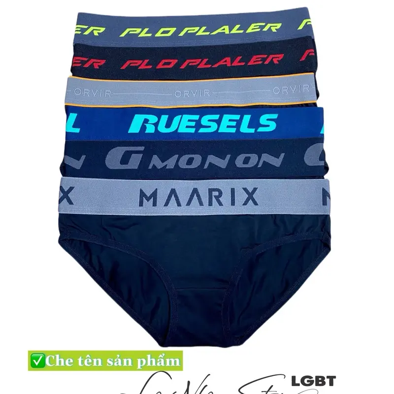 Combo 6 cái quần sịp đai hiệu cho tomboy, trans, quần lót nữ cotton 100% 0