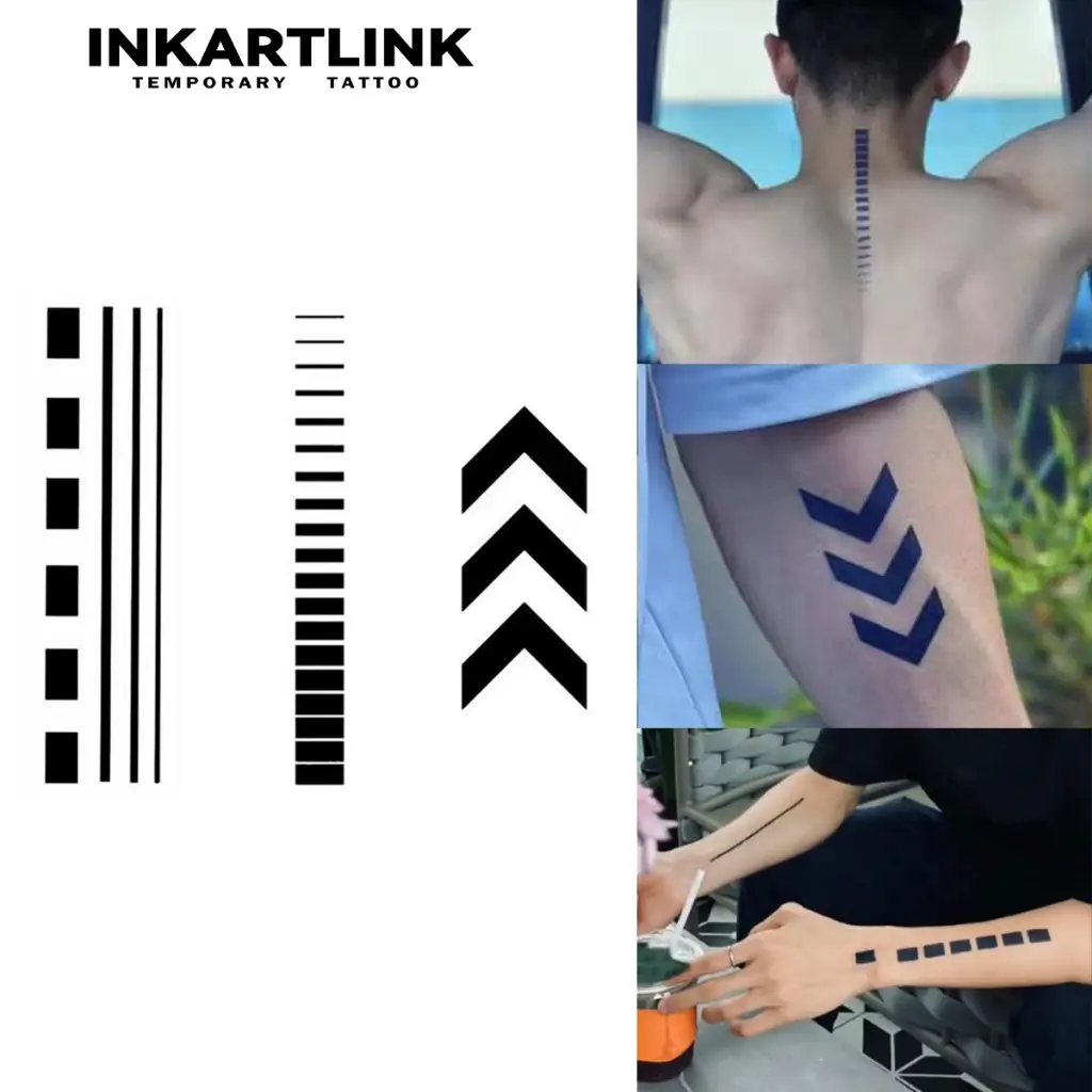 Line Temporary Tattoo,Lasts To 15 Days New Technology Magic Waterproof Semi Permanent Sticker.