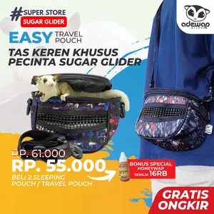 TRAVEL POUCH EASY / TAS TRAVEL KOTAK SUGAR GLIDER