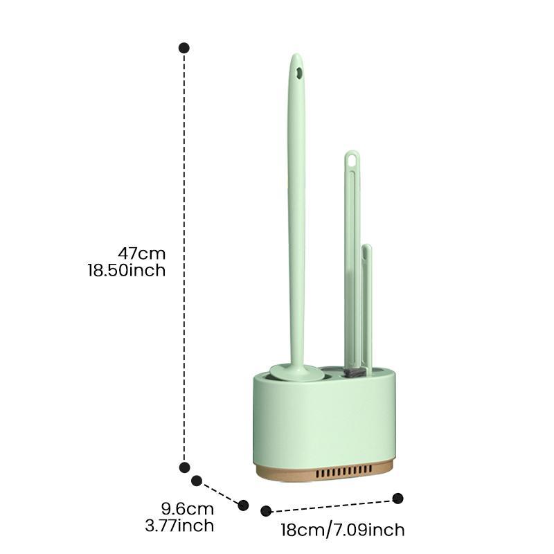 Product Introduction of Wall Mounted Toilet Brush Set, 1 Set Including Toilet Brush & Holder & Plunger, Household Bathroom Cleaning Tool Set 1