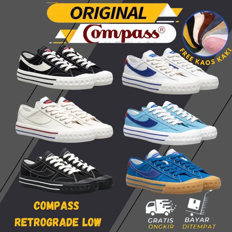 [ORIGINAL] Compass Retrograde Low Black White / Cream / White Blue ...