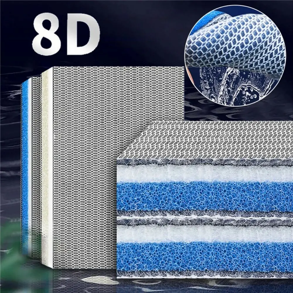 Miếng Bọt Biển Lọc Bể Cá, Bền, 8D, 8 Lớp, Mật Độ Cao, Miếng Bông Lọc Sinh Hóa, Phụ Kiện Bể Cá, 1 Miếng