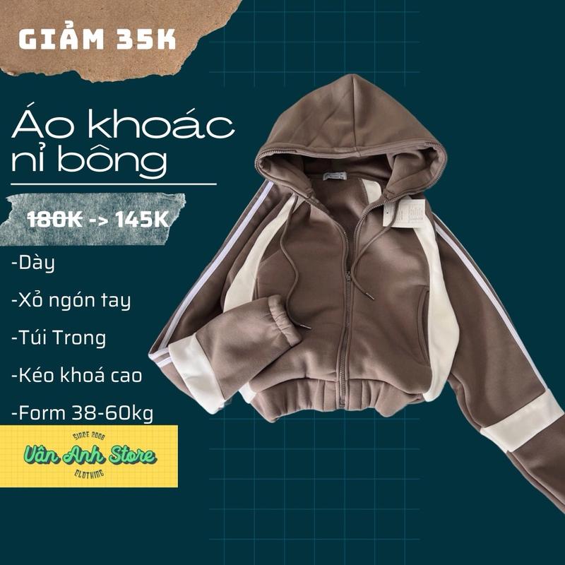 Áo Khoác Nỉ Cao Cổ Phối Mới Bo chun dày Dặn 4 Túi Kéo Khoá Cao, áo khoác nữ form 38-60kg mặc đẹp nón to túi trong to Jacket Jean Women Hoodie Zip Top