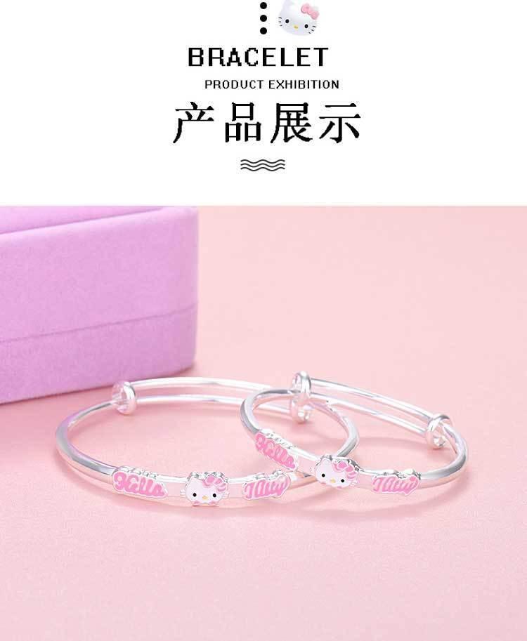 Product Introduction of Vòng tay may mắn hoạt hình Hello Kitty, S Sterling, Màu bạc , nữ sinh, Hello Kitty, em bé, quà tặng trẻ em 7