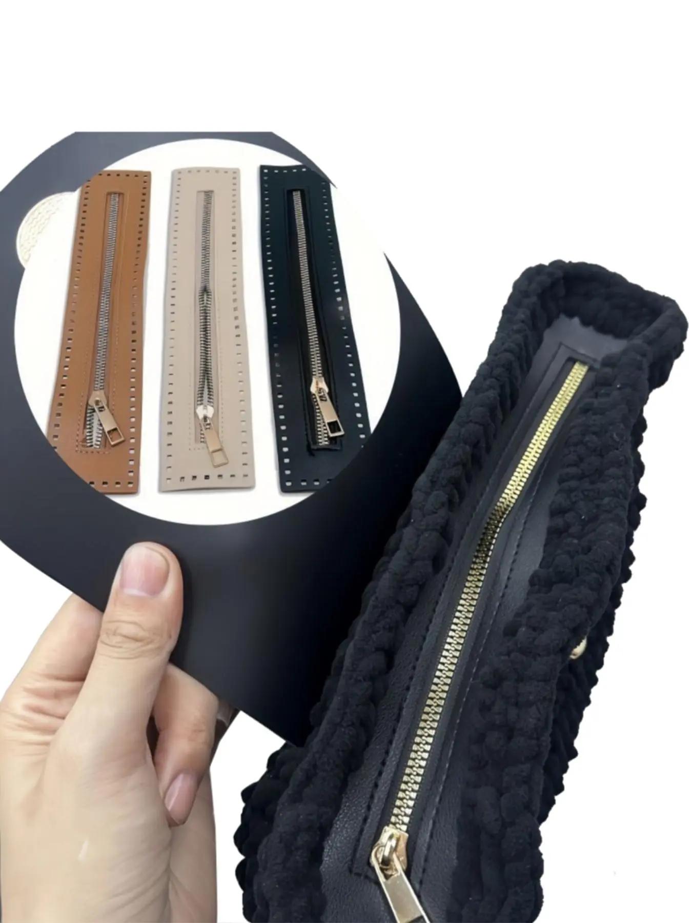 Fashionable Solid Color Zipper, Casual Versatile Bag Accessories for Women & Girls, Trendy All-match Bag Accessories for Daily Life