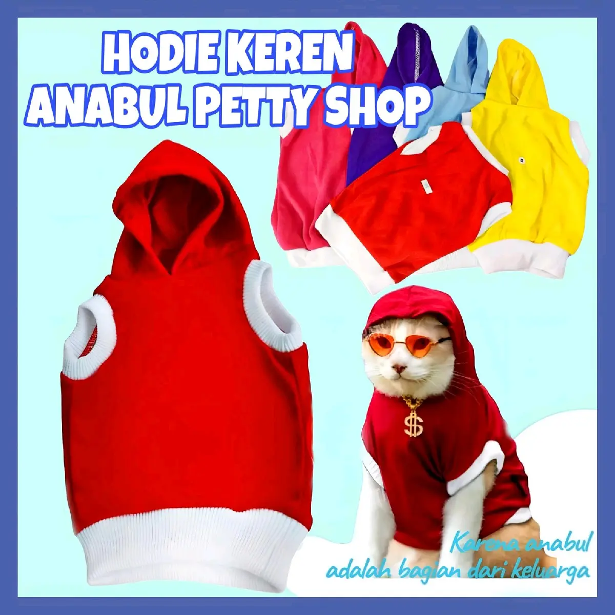 TSHIRT BAJU HOODIE KUCING & ANJING