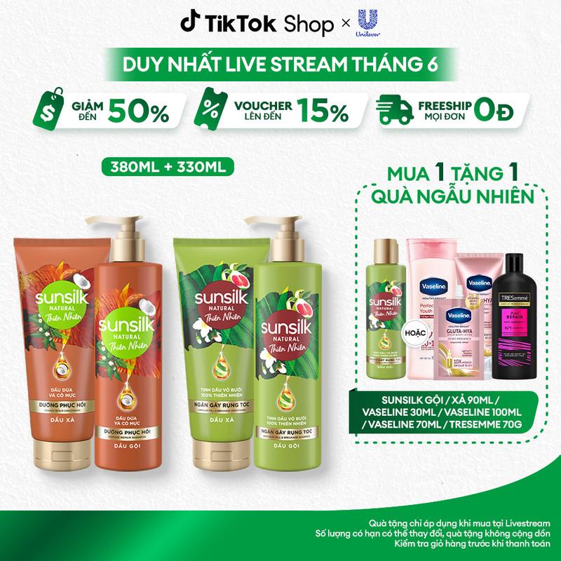 Dầu gội/xả Sunsilk Thiên nhiên Dưỡng Phục Hồi Chuyên Sâu từ Gốc 380ml [1]