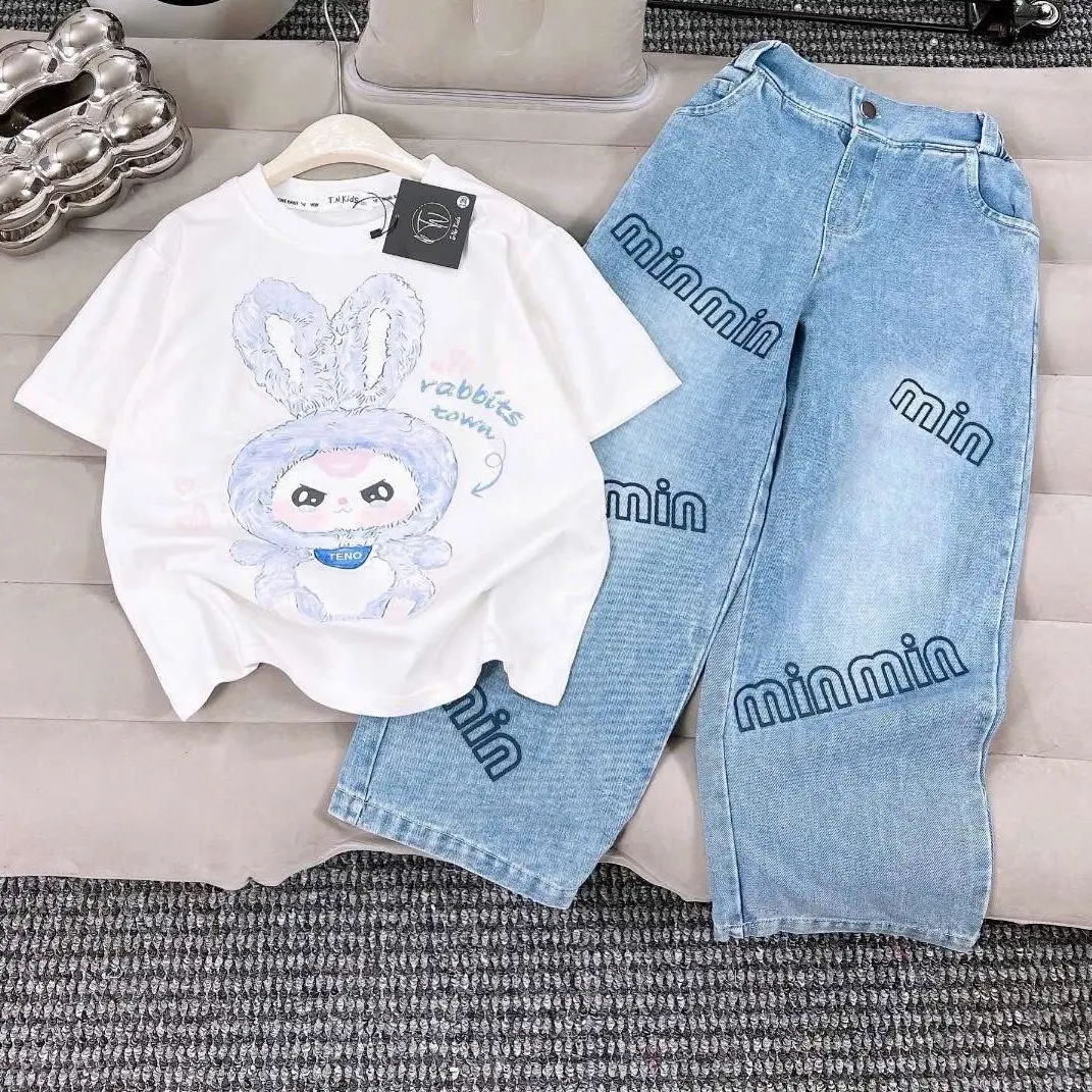 (23-52kg) Sét quần suông áo cotton hoạ tiết siêu xinh cho bé