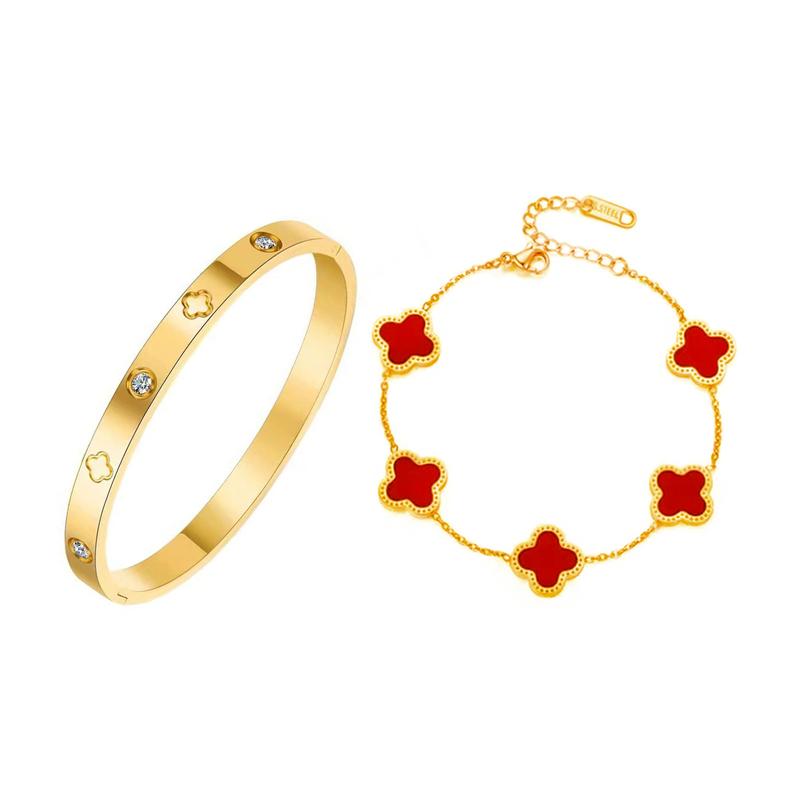  Vòng Tay Cỏ Bốn Lá Chất Liệu Thép Titan Dành Cho Nữ Không Phai Màu Thời Trang Giá Cả Phải Chăng Phong Cách Sang Trọng Vòng Tay Nhiều Lớp Phong Cách Người Nổi Tiếng Trên Internet Đồ Trang Sức vòng  tay  không  rỉ  sét vòng  tay  đen 