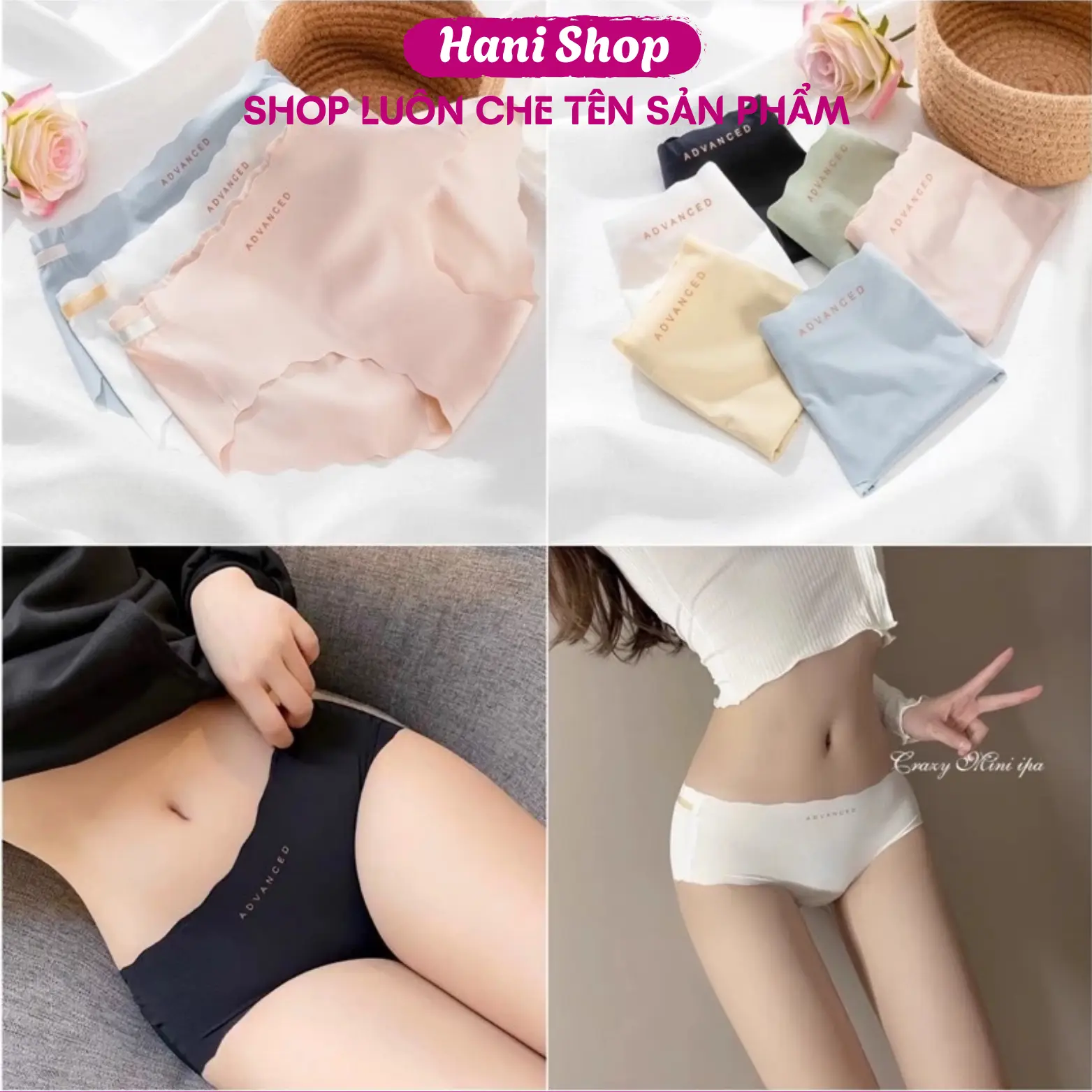 Combo 10 quần Quần Lót Su Lạnh Viền Sóng Gân Tăm Co Giãn Cạp Chống Tụt